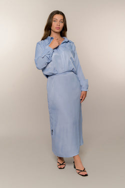 Blouse Dress - Dusty Blue