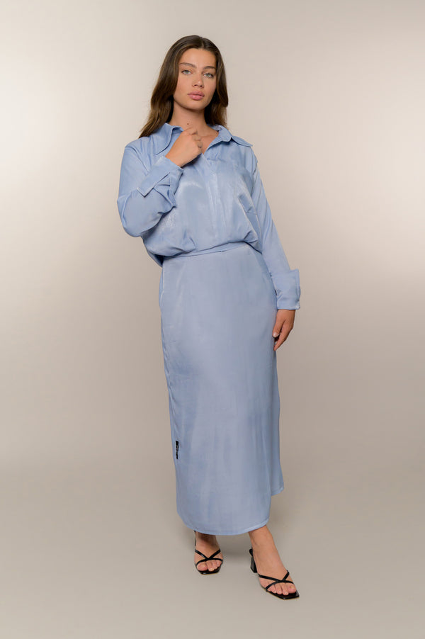Blouse Dress - Dusty Blue