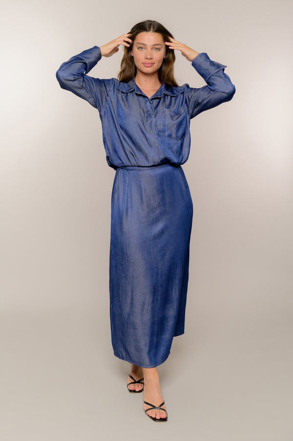 Blouse Dress - Indigo