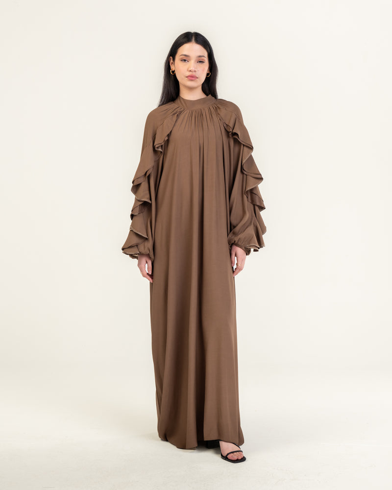 VOLANT DRESS - ESPRESSO