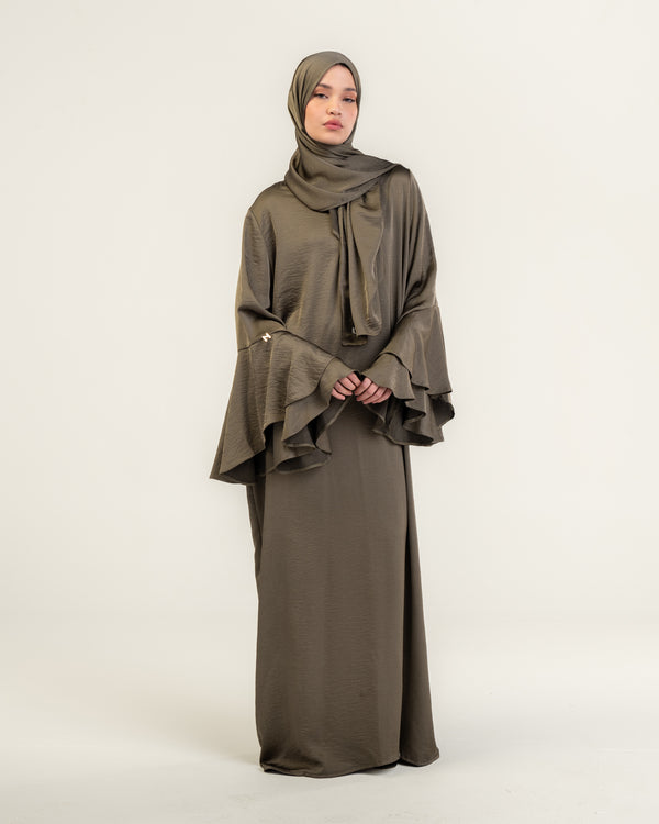 PRAYER DRESS VOLANT - OLIVE