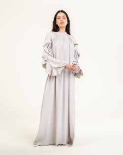VOLANT DRESS - LIGHT GRAY