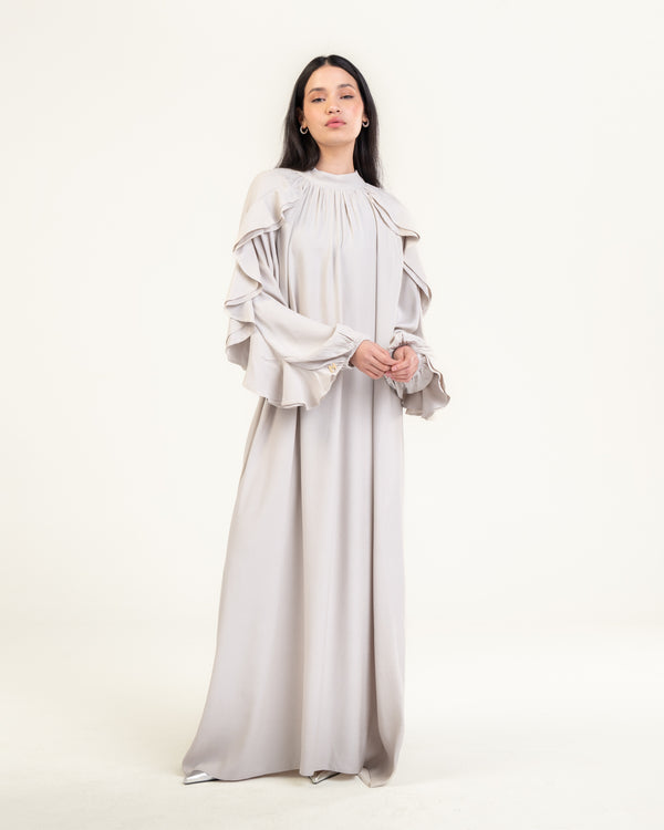 VOLANT DRESS - LIGHT GRAY