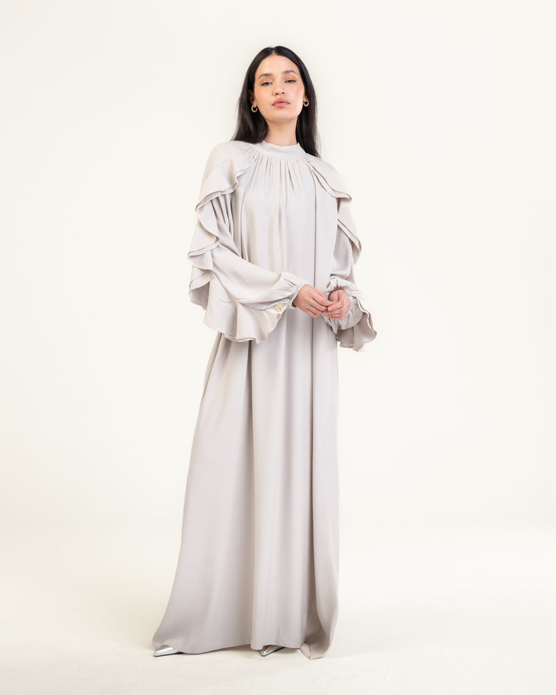 VOLANT DRESS - LIGHT GRAY