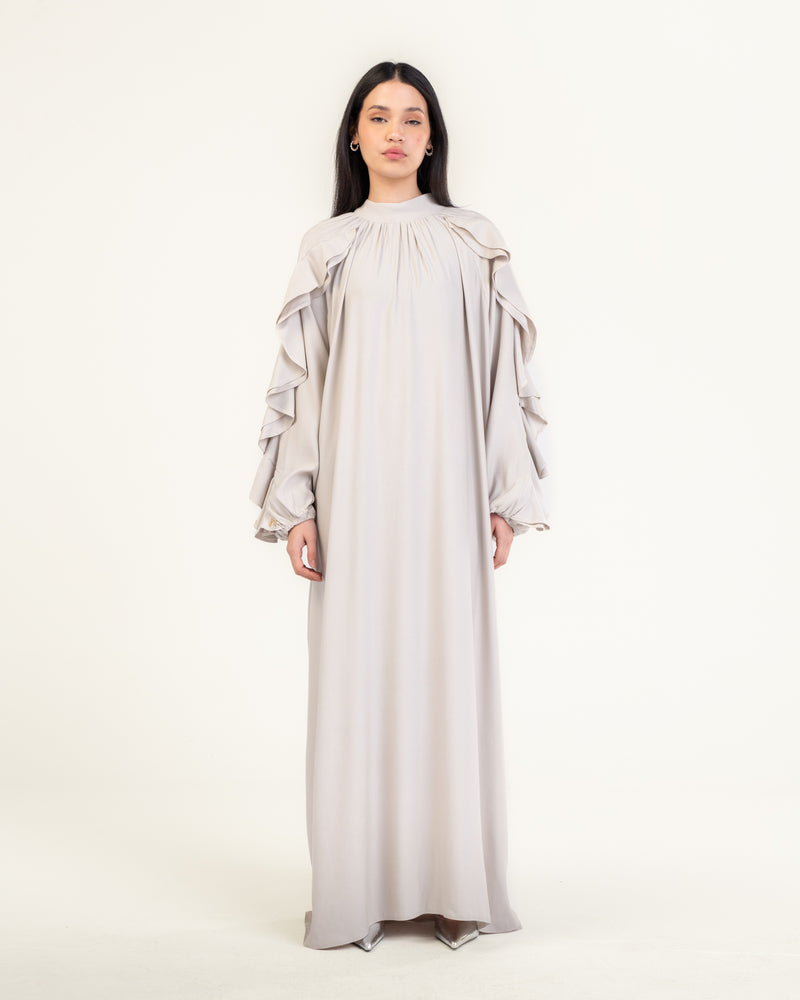 VOLANT DRESS - LIGHT GRAY