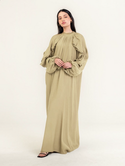 VOLANT DRESS - MATCHA