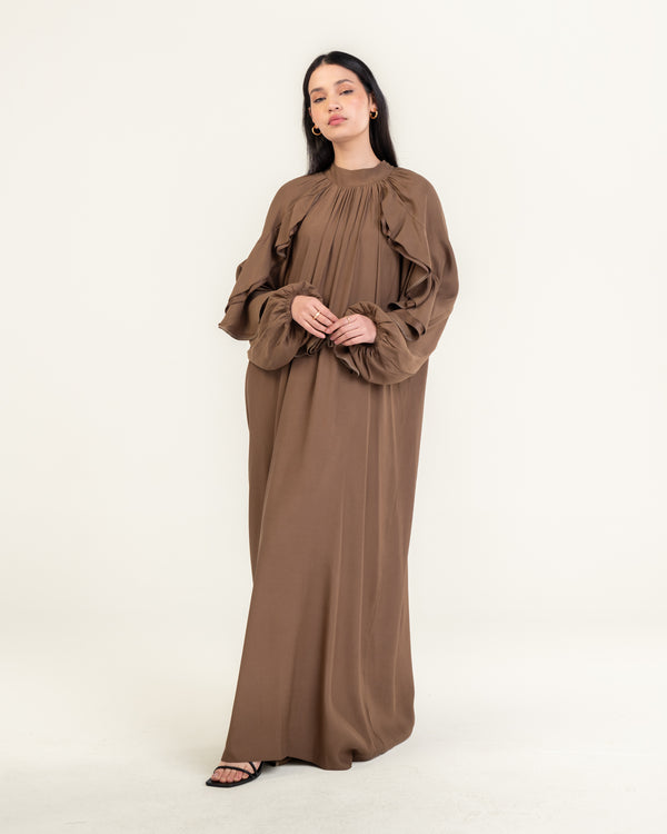 VOLANT DRESS - ESPRESSO