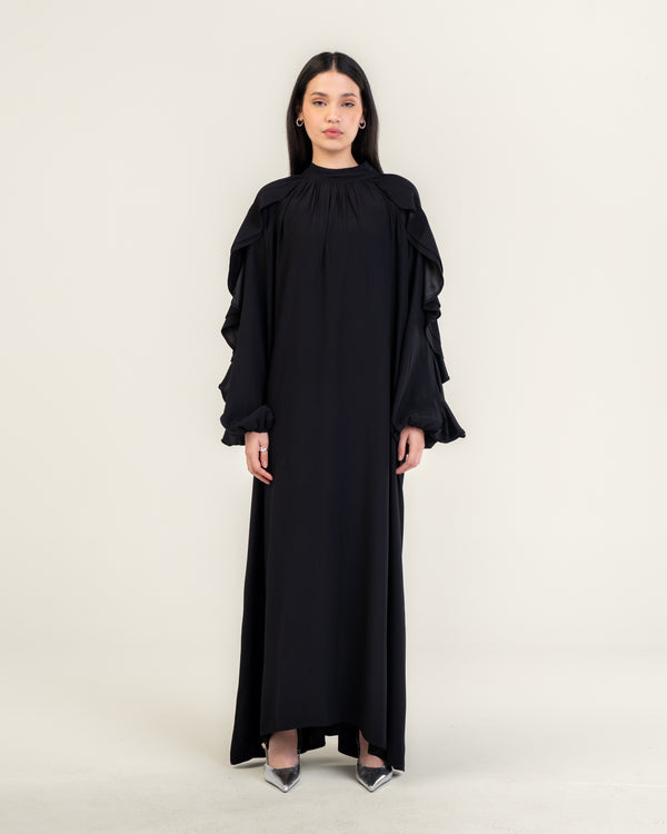 VOLANT DRESS BLACK