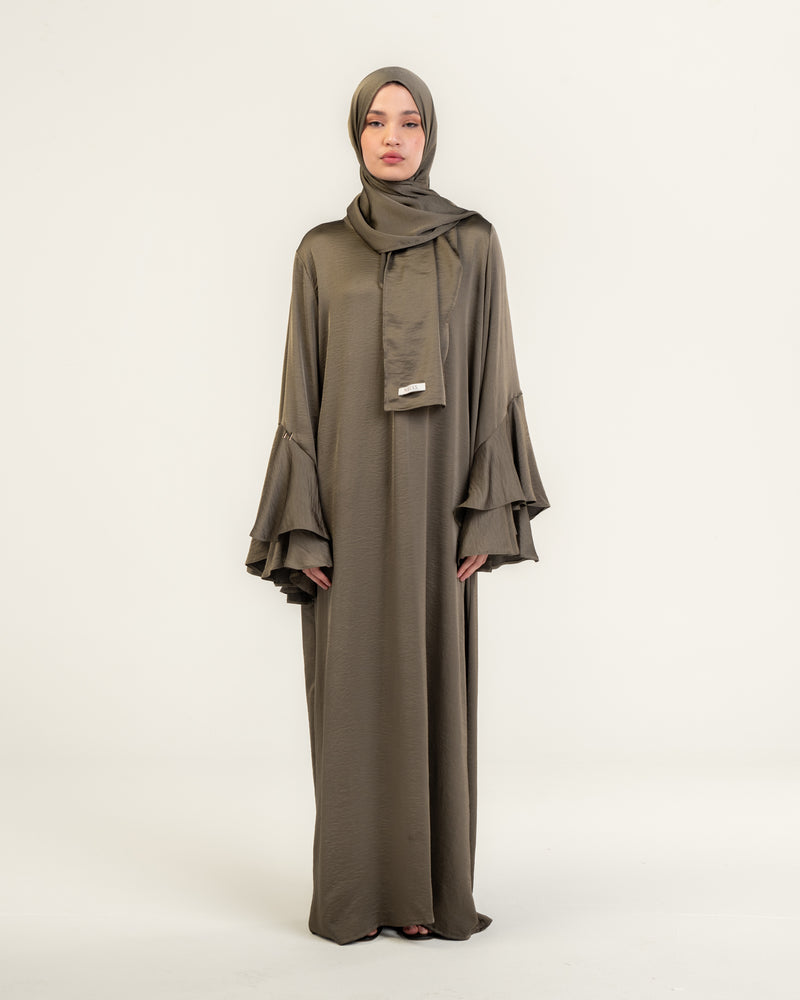 PRAYER DRESS VOLANT - OLIVE