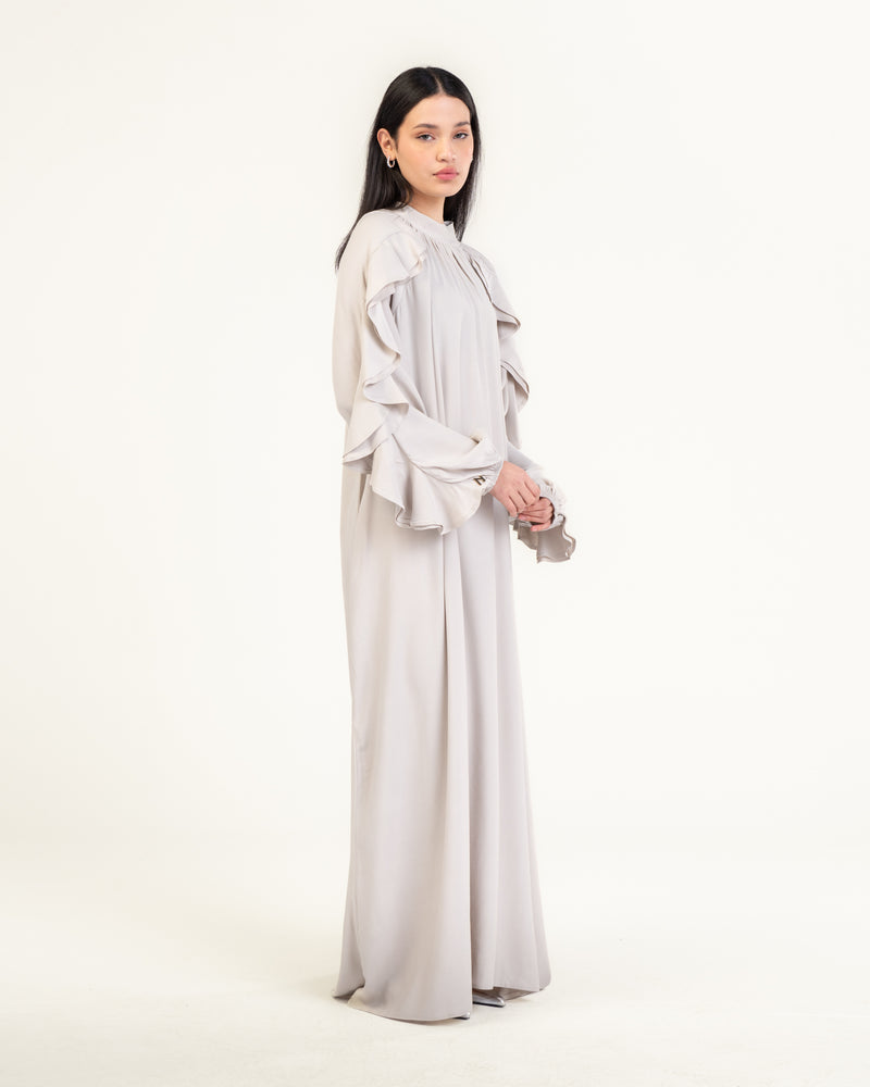 VOLANT DRESS - LIGHT GRAY