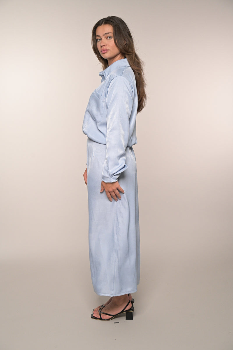 Blouse Dress - Dusty Blue