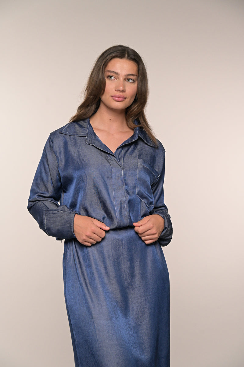 Blouse Dress - Indigo