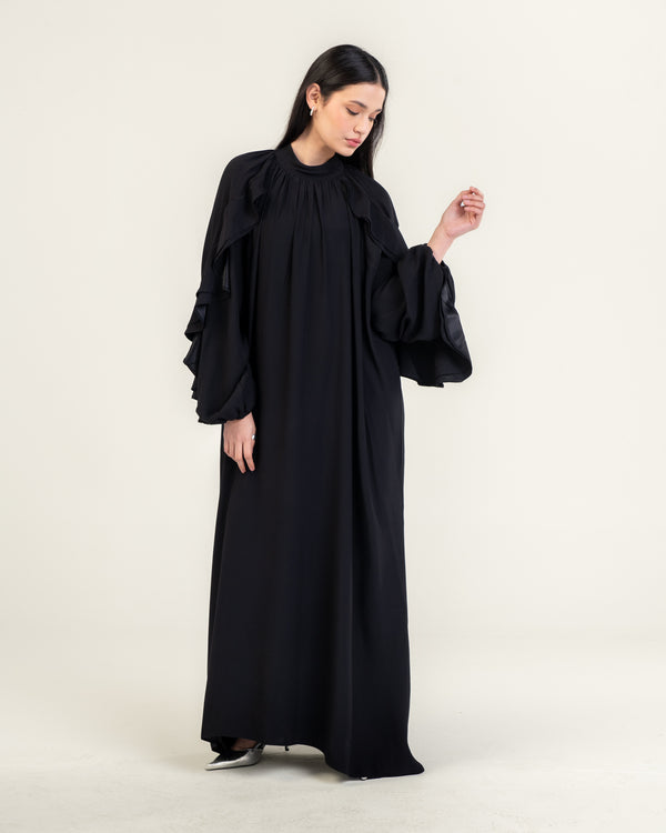 VOLANT DRESS BLACK