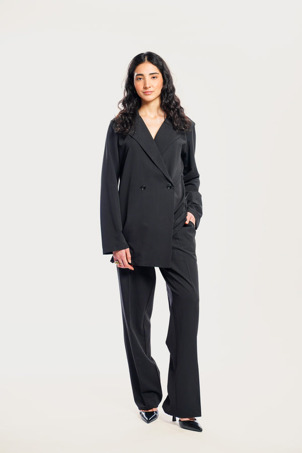 DOUBLE BREASTED SHIRT - BLACK