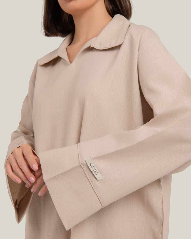 LINEN DRESS - DESERT