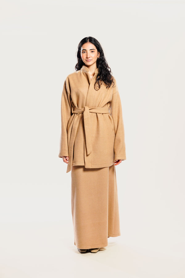 WOOL JACKET - CARAMEL