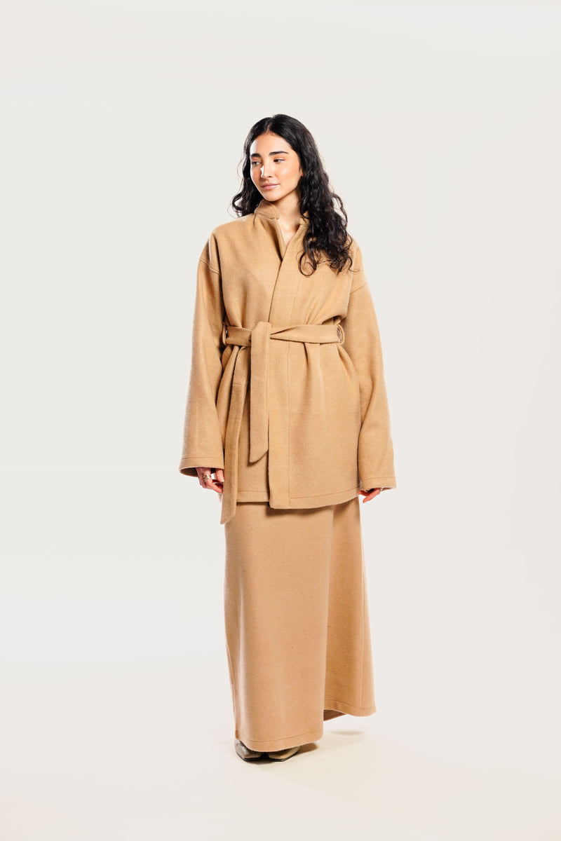 WOOL JACKET - CARAMEL