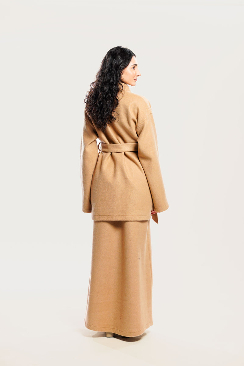 WOOL JACKET - CARAMEL