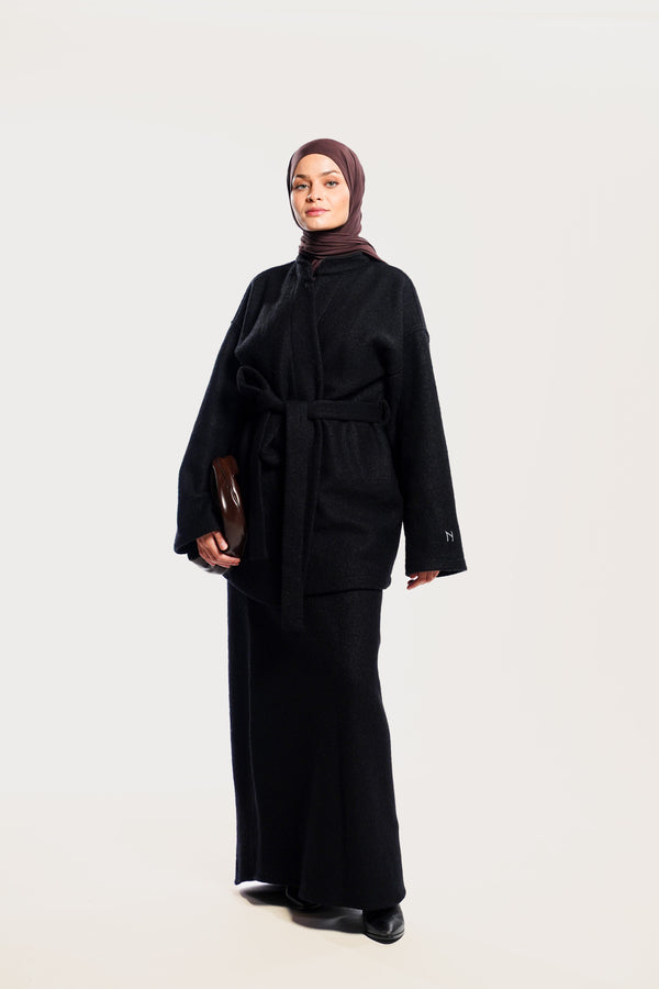 WOOL SKIRT - BLACK