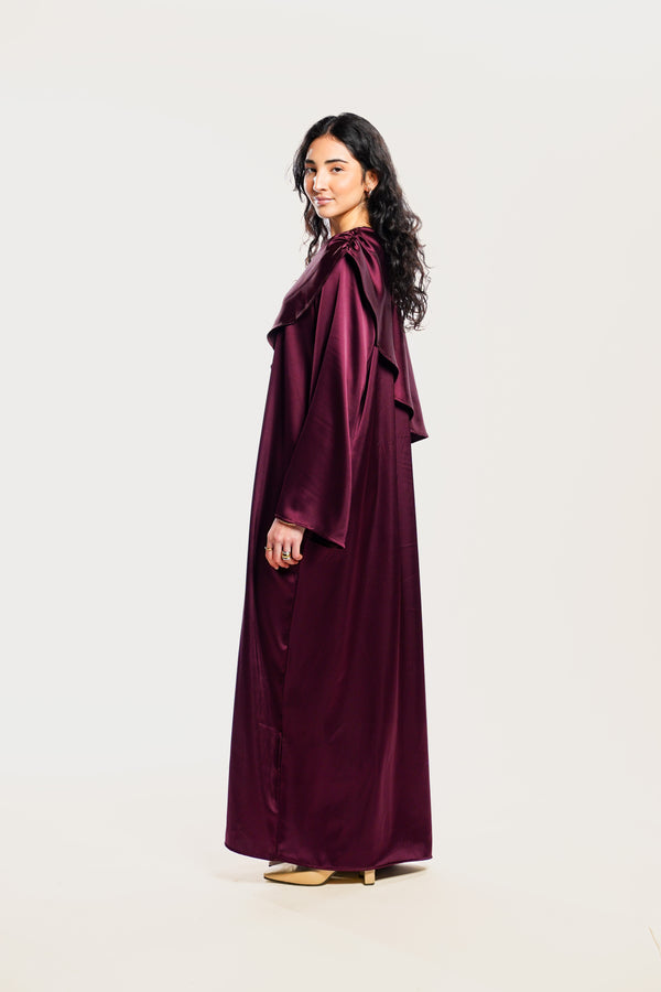 CAPE DRESS - BERRY